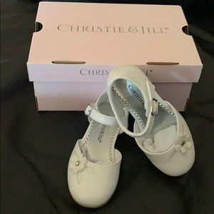 Toddler Girls White Wedding Shoes w/ Small Heal